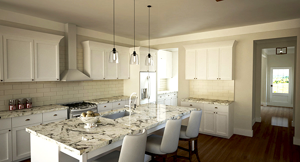 Project Atlanta : Realistic visualization of a Classical but modern Kitchen design